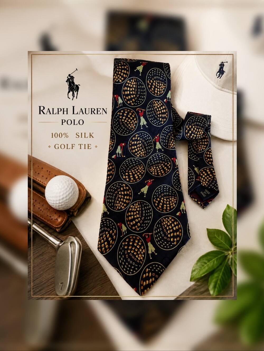 Ralph Lauren Polo 100% Silk Golf Tie